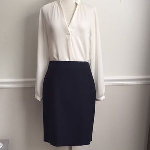 Navy Blue Banana Republic Pencil Skirt